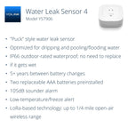 YoLink Water Leak Detector 4 with 105dB Audio Alarm, Freeze Warning, App Push, Email Alerts and Limited Text - Smart Water Sensor Alarm w/ Alexa, IFTTT - 1/4 Mile Long Range, Hub Required