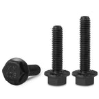 VGBUY M6-1.0 x 12mm Flanged Hex Head Bolts,External Flange Hex Drive Screws,Class 10.9 Black Zinc Plated,Alloy Steel,Full Coarse Thread,Pump,Fix Car,DIY Project(60Pcs)