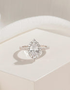 EAMTI 3CT Oval Cut CZ Engagement Rings for Women Halo Wedding Band Size 9