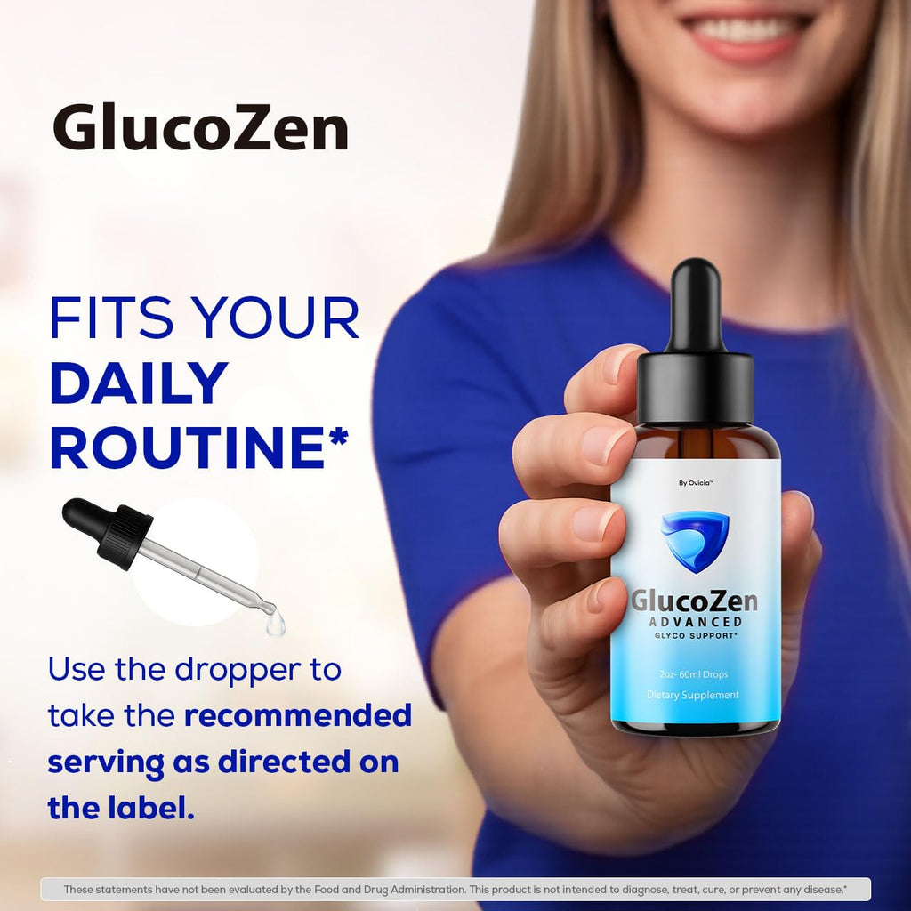 (2 Pack) Glucozen Drops - Official Gluco Zen Oral Liquid Drops Advanced Premium Formula Maximum Strength, All Natural Ingredients Vitamins for Overall Health & Wellness, 2 Bottles for 2 Months