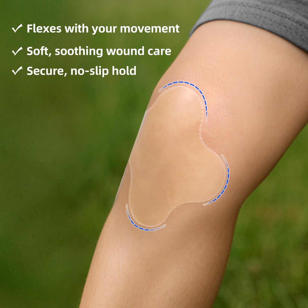 Niceful Hydrocolloid Bandages 4"x4" for Knee, Elbow, 10 Count