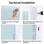 AmazerBath 5 PCS Shower Door Side Seal Strip for 3/8 Inch Glass - 15.75 Inches Long x 5, 5 Sections Segmented Shower Installation Kit, Frameless Glass Door Seal Strip