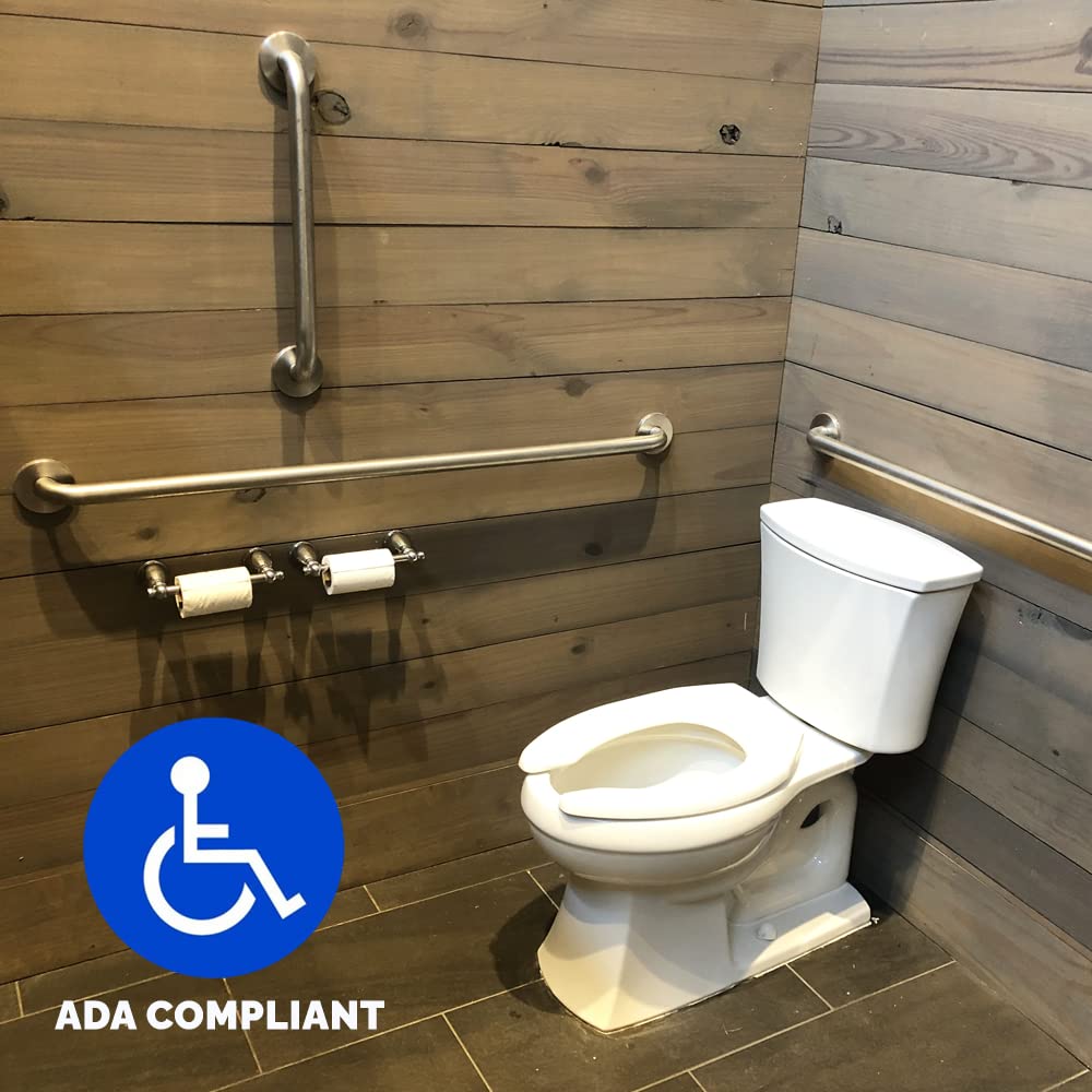 Grab Bar Bundle - ADA Compliance - 1.5" Diameter - 18", 36", 42" Lengths - Pack of 3 - Brushed Stainless, Toilet Grab Bars for Commercial Restrooms and Grab Bars for Shower
