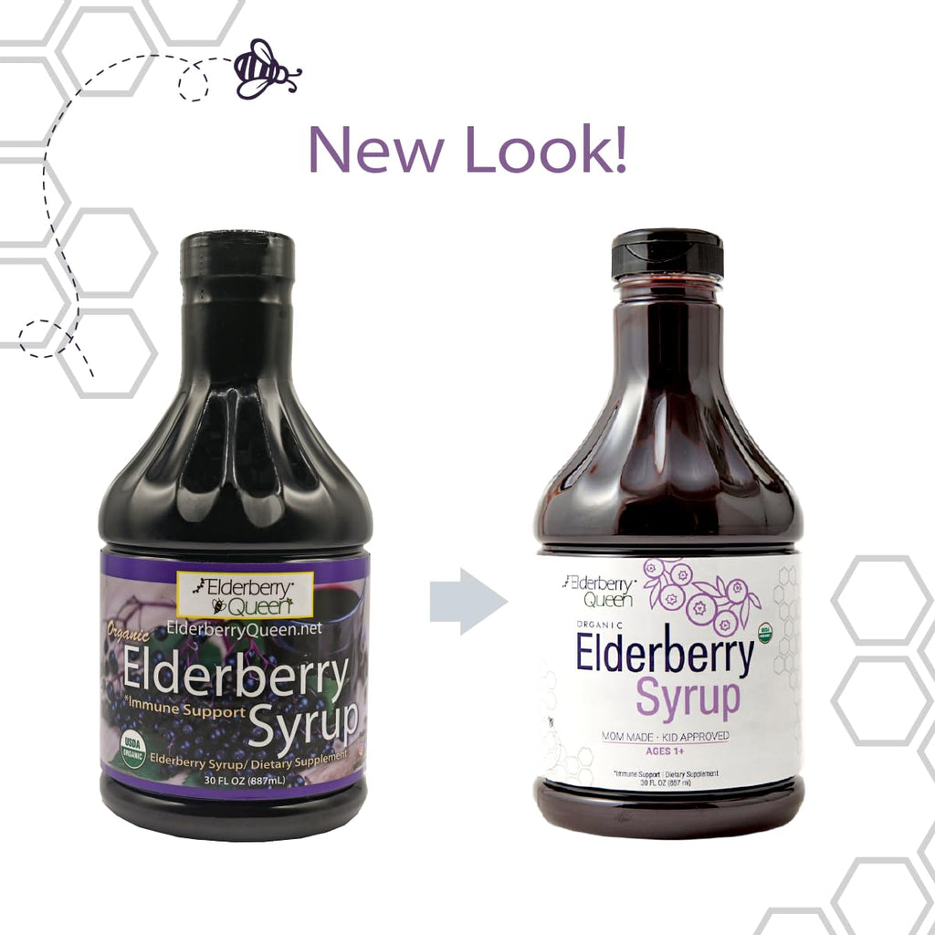 Elderberry Queen Organic Elderberry Syrup 30 Fl Oz - Immune Support Formula with Sambucus Black Elderberry & Aronia Berry - Pure Natural Certified Organic Elderberry Syrup for Kids and Adults
