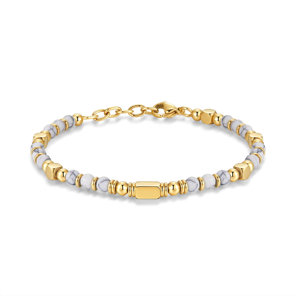 Women's Bracelet,Dainty Bohemian Beaded Bracelets for Women,Birthday Gifts For Best Friends Female Women,Natural Stone Bracelet Size 7 Inches+1 Inch Adjustable, 7 inches, Stainless Steel, no gemstone