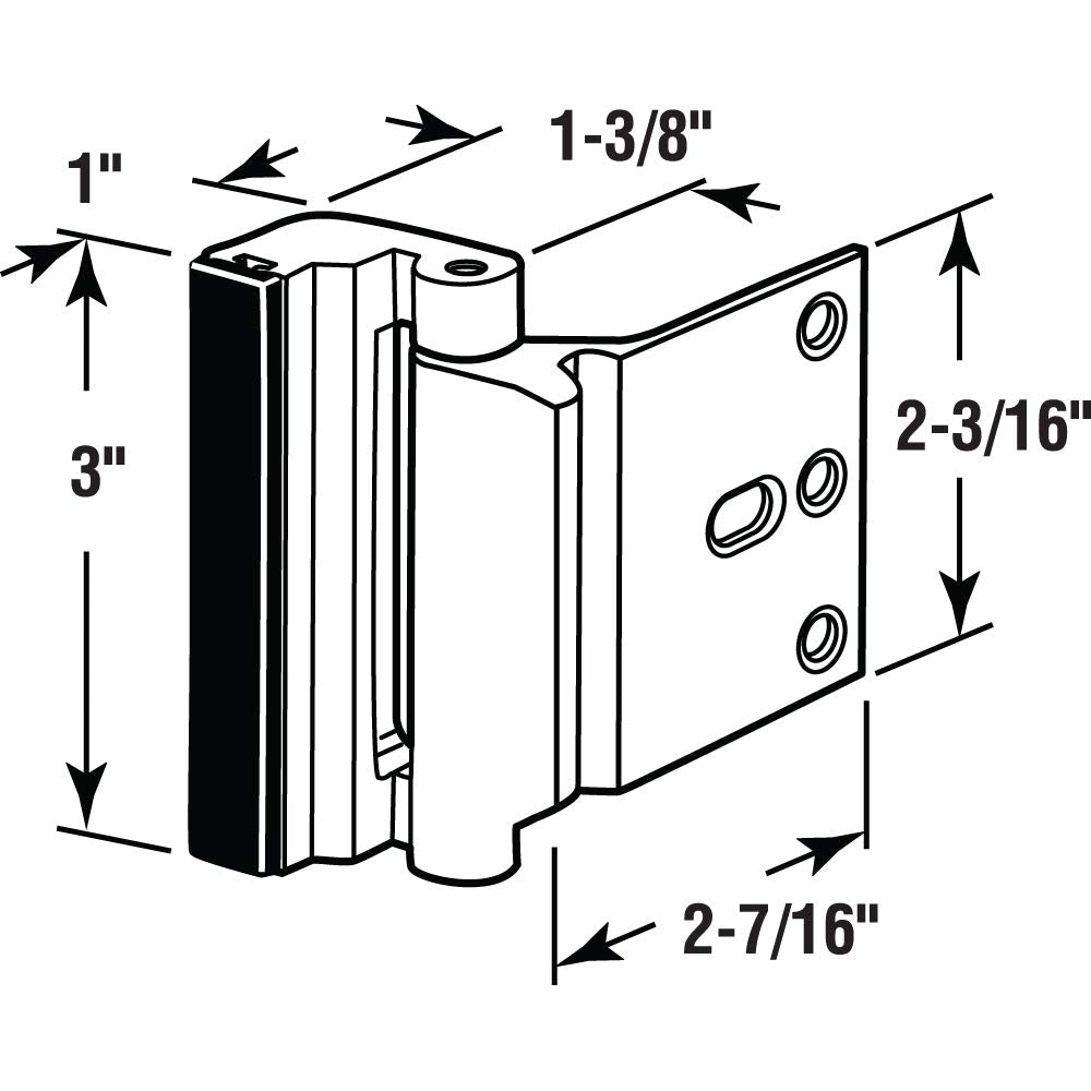 Prime-Line U 11441 Door Reinforcement Lock – Add Extra, High Security to your Home and Prevent Unauthorized Entry – 3” Stop, Aluminum Construction, Red Bronze (Single Pack)