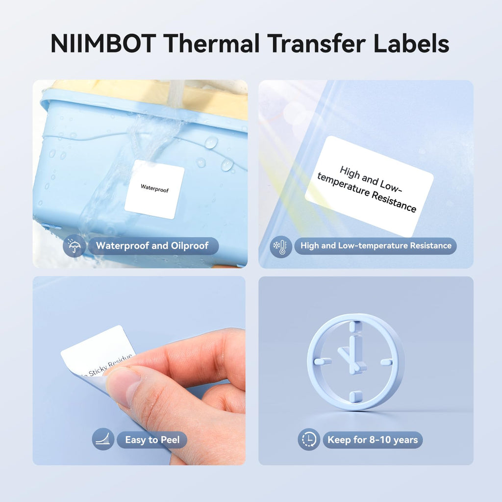 NIIMBOT M2/M3 Thermal Transfer Labels 1.96" x 1.18" (50x30mm) Silver