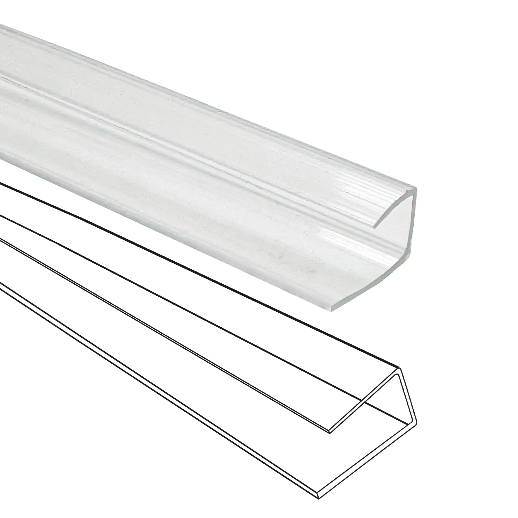 XISOCO 10 PCS Polycarbonate Panels U Connector Profile 4FT Long 0.24IN High
