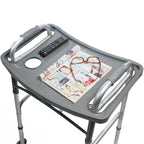 StrongArm Solid Gray Walker Tray with Cup Holder, Tray for Folding Walkers, Food Tray, Walker Accessories, Tray Table for Standard Adult Walkers (Gray)