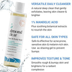 Almond Clear Face & Body Wash [6.7 Fl Oz] Skin Care for Acne and Folliculitis-Prone Skin - Gentle Everyday Exfoliating Cleanser with Mandelic Acid and Botanicals