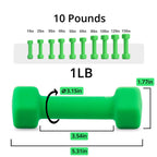 Portzon Weights Dumbbells 10 Colors Options Compatible with Set of 2 Neoprene Dumbbells Set,1-15 LB, Anti-Slip, Anti-roll, Hex Shape