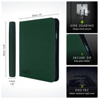 Vault X 12 XL Pocket Trading Card Zip Binder - 624 cards, Premium Exo-Tec Album Material, 26 Side-Loading Pages, Folder for Collectible Card Games, Sports, TCG (Green)