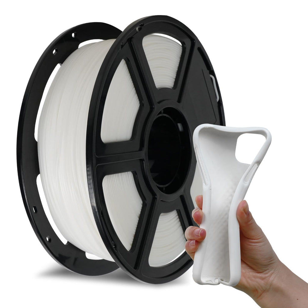 FLASHFORGE PLA Flexible 1.75 mm, 4X Longer Stretch 3D Printer Filament 1Kg (2.2lbs) Spool - Dimensional Accuracy +/- 0.02 mm, Ideal for Printing Soft Accessories