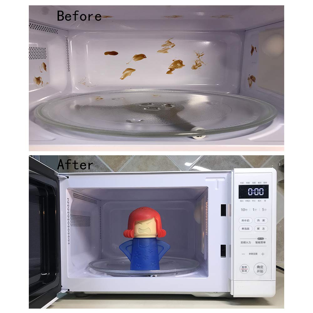 Aivwis Angry Mom Microwave Cleaner, Mad Mama Microwave Steam Cleaner, Just Add Vinegar and Water, Easily Cleans the Crud in Minutes (Blue)