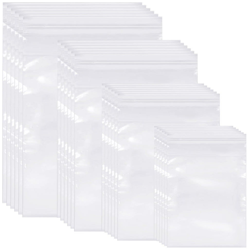 Kosiz 600 Pcs Clear Cellophane Bag Plastic Poly Shirt Bag Bulk Resealable Clothes Packing Self Adhesive Packages for Business Shipping(9''x12'', 10''x13'', 11''x14", 12''x15")