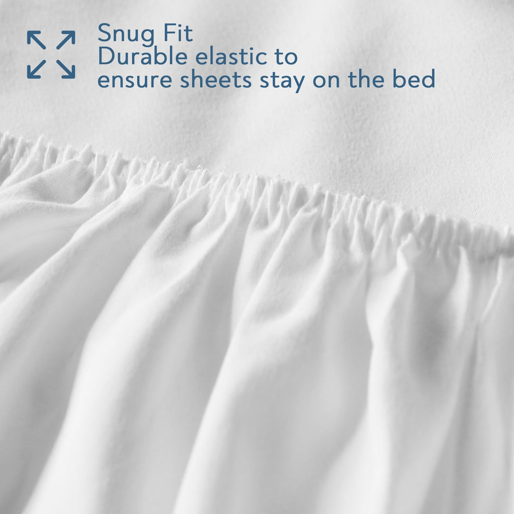 2 Pack Hospital Bed Sheets 36" x 80" x 9", Hospital Bed Fitted Sheets for Home & Hospital Care Beds, Soft Hospital Bed Sheets with Elastic All Around, White