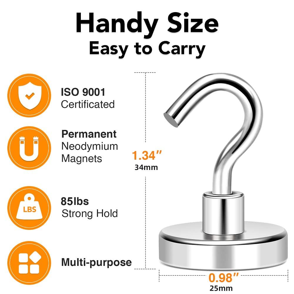 MIKEDE Magnetic Hooks 85Lbs+ Heavy Duty Magnet Hook for Cruise Cabins