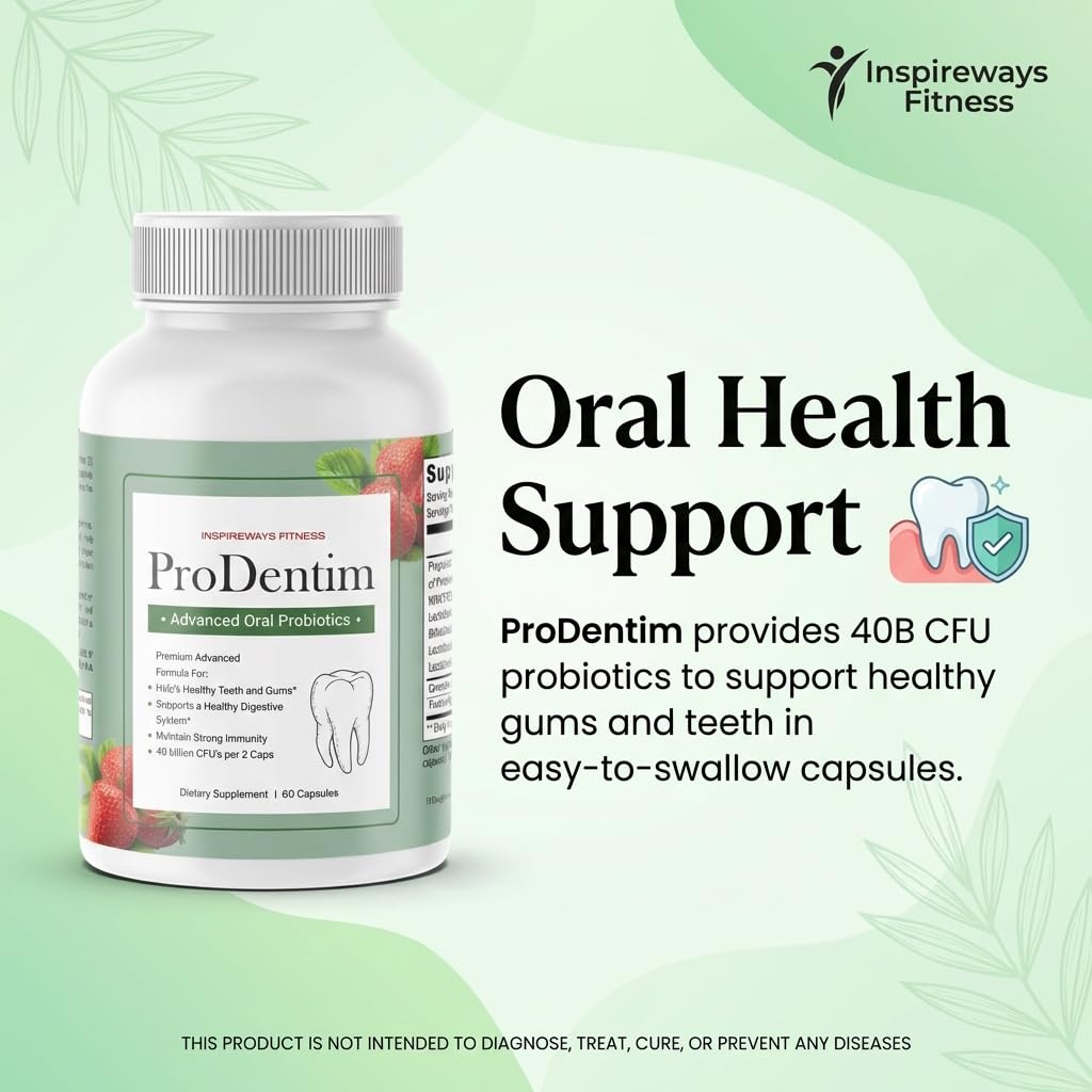 ProDentim Advanced Oral Health Probiotics– Advanced Formula for Healthy Gums, Teeth, Fresh Breath - Oral Probiotics for Bad Breath Support (3-Pack - 180 Capsules) (3-Bottles)