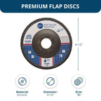 Benchmark Abrasives 4.5" x 7/8" Jumbo Zirconia Type 29 Flap Discs, High Density Sanding and Finishing Wheels for Angle Grinder, 40 Grit, 10 Count
