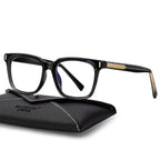 Madison Avenue Trendy Sqaure Blue Light Blocking Glasses for Women with Case, Stylish Anti Glare Glasses for Computer Black