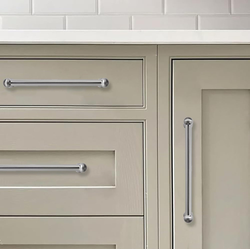 khtumeware 10 Pack Brushed Nickel Cabinet Pulls 3-1/2 Inch(89MM) Hole Centers Satin Nickel Kitchen Cabinet Handles Cabinet Hardware for Cabinets Cupboard Handles Drawer Pulls