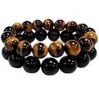 Ruishupin Natural obsidian bracelet,Tigers eye black obsidian 8/10/12/13mm