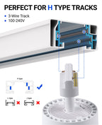Barrina TR40C Track Grow Light, 3 x 40W, 4000K, H-Type Track, White Cover