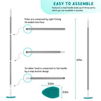 Shower Scrubber with Long Handle, 47'' Bathtub Scrub Brush, Bathroom Tub and Tile Cleaning Tool with 6 Refill Pads