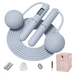 YOTTOY Cordless Jump Rope with Counter - Ropeless Jump Rope 2 In 1 with Large Cordless Ball-Weighted for Women with LCD Display (Blue)