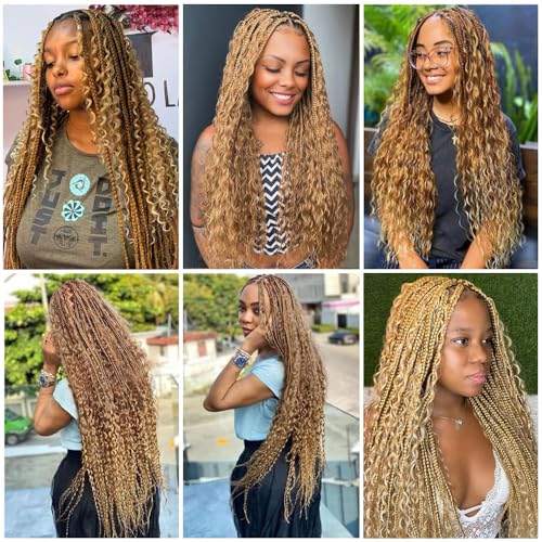 Deep Wave Bulk Human Hair for Braiding No Weft 100 g (1 Pack-2 Bundles) 100% Unprocessed Brazilian Virgin Human Hair Bulk Human Braiding Hair For BOHO Braids Curly Deep Bulk 22 inch Honey Blonde #27