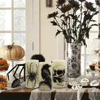 Eldnacele Skull Halloween Flameless Candles Battery Operated with 6H Timer
