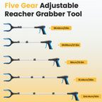 FGRHY Telescopic Grabber Reacher Tool, 5-Level Adjustable (23'' to 41'') - Extendable Gripper and Reaching Tool - Heavy Duty Pick Up Stick Grabbers for Elderly, Surgery Recovery Must Haves (Blue-2pc)