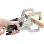 Amazon Basics Adjustable Metal Face Clamps for Woodworking, Welding, or Repairs, 3-inch Jaw Reach, 2-Pack, Black/Silver