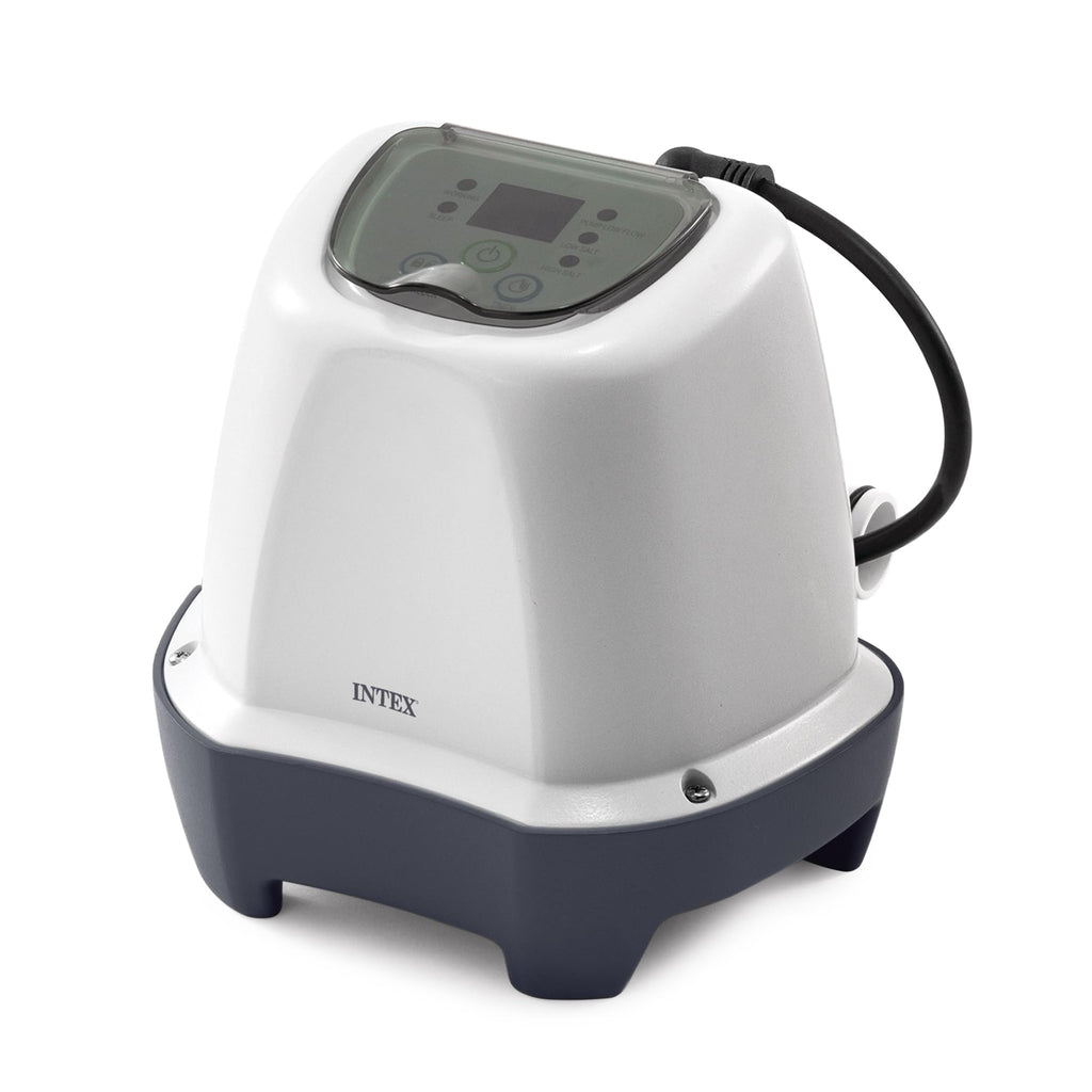 Intex Krystal Clear Saltwater Pool Chlorine System for Above Ground Pools up to 2,200 Gallons, Pool Cleaner with Automatic Timer and Self Cleaning