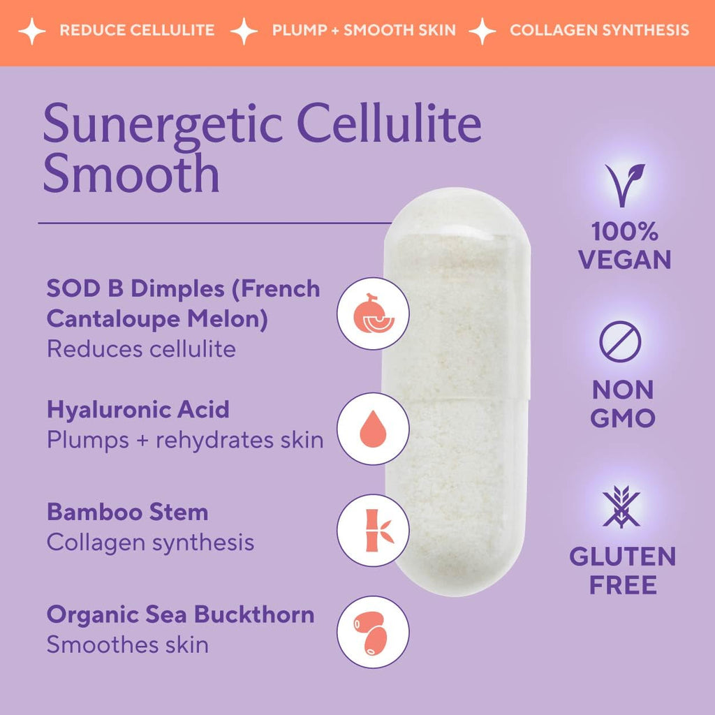 Premium Cellulite Supplement – Anti Cellulite Capsules For Women – Supports Skin Smoothing, Smooth Legs, Reduces Cellulite & Promotes Collagen Production – With Clinically Studied Melon SOD – 30 Count