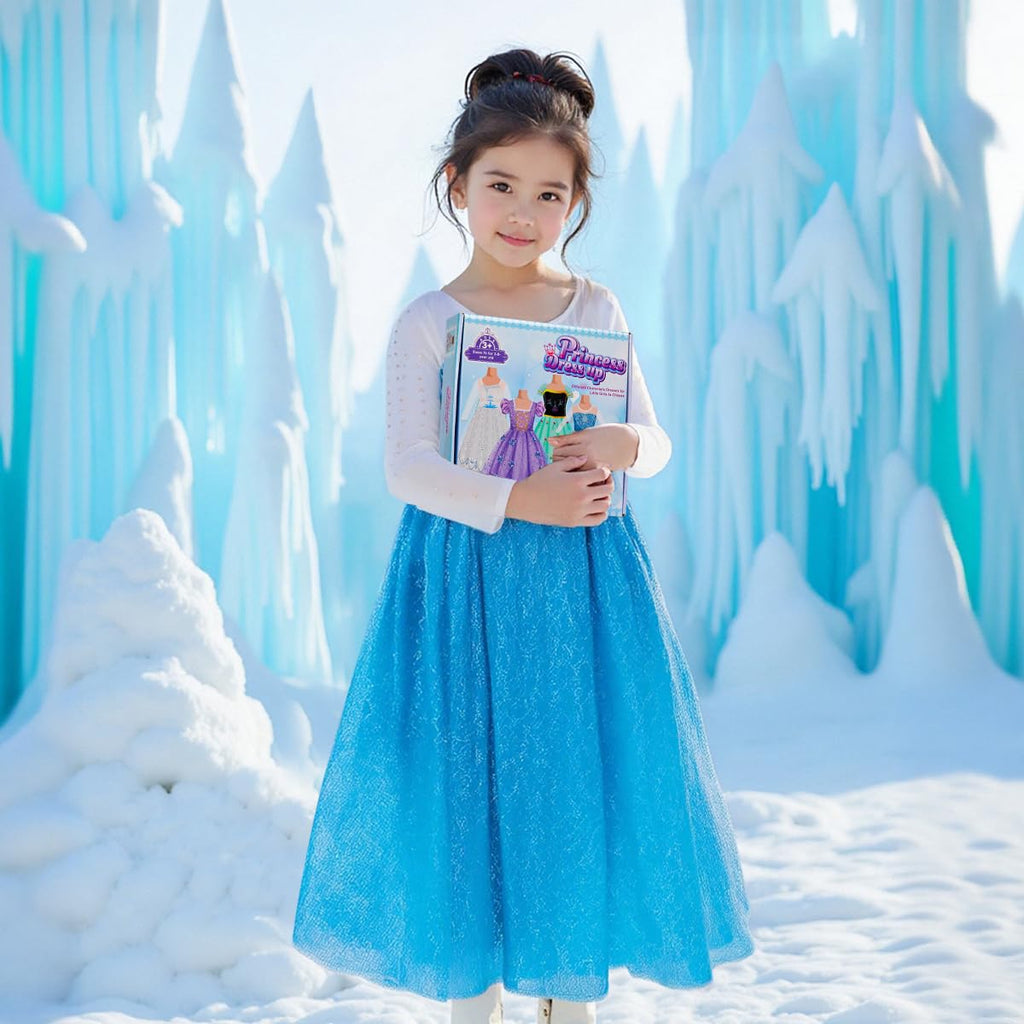 Meland Light Up Princess Dress for Girls Ages 3-10, Dress Up Toys Gift Set