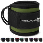 Gymreapers Ankle Strap (Single) For Cable Machine Kickbacks, Glute Workouts, Lower Body Exercises - Adjustable Leg Strap with Neoprene Padding (Ranger Green, Single)