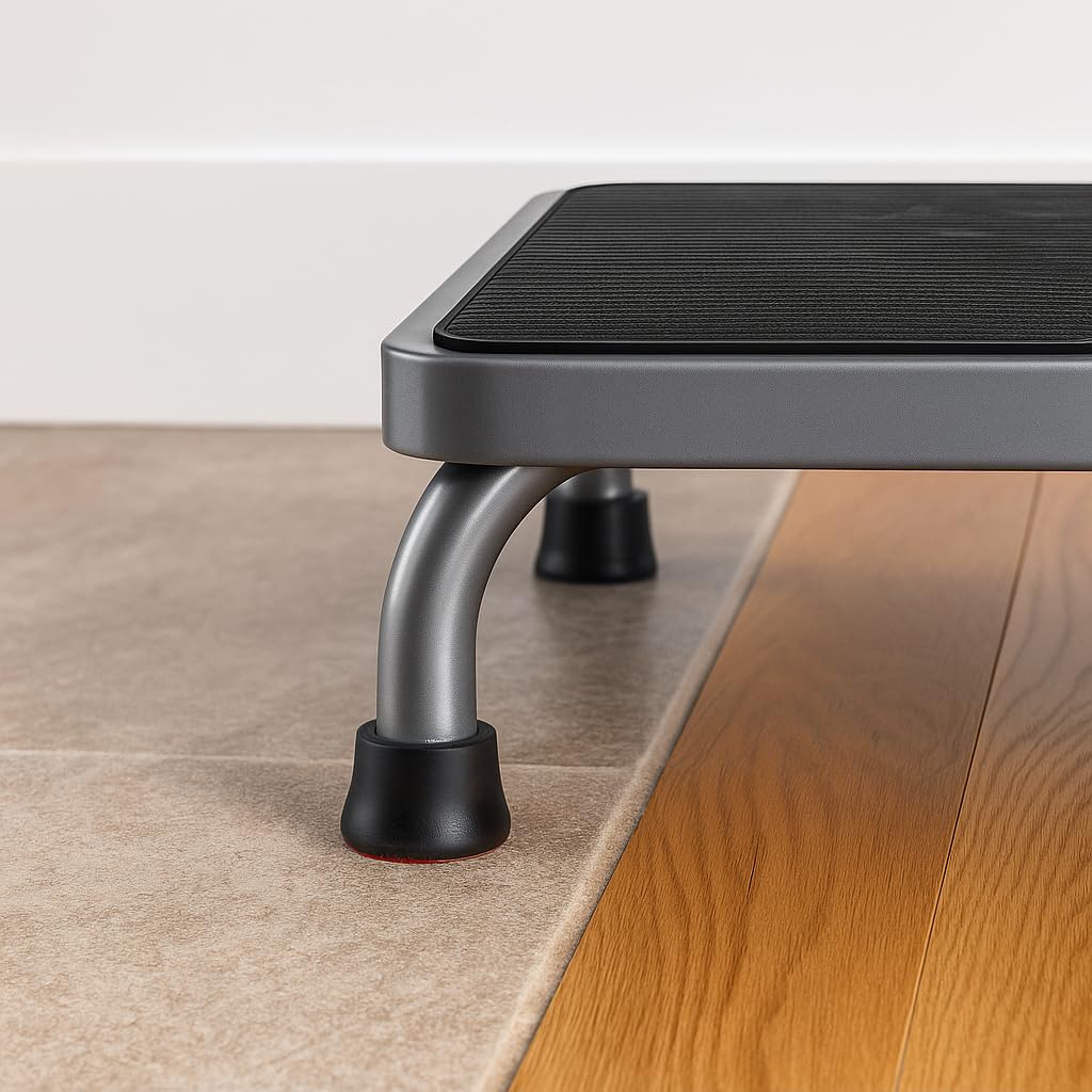 Aeranto Heavy-Duty One Step Stool with Carry Handle – 4.1" Low Foot Stool, Non-Slip Rubber Platform, 500lb Capacity – Portable Safety Step Stools for Adults, Seniors, Bathroom, Bed, SUV, 17"x13"