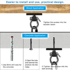 Dolibest Ceiling Mount Swing Hanger Heavy Duty Swing Set Hook for Porch Swing Hammock Chair Yoga Silk Suspension Straps Gymnastic Ring, Wall Anchor for Resistance Bands (900LB)