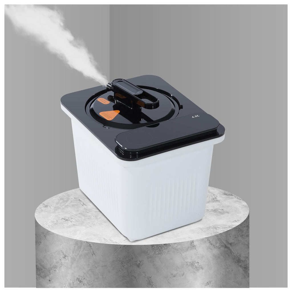 amocane Sauna Steam Portable Pot 4L, Stainless Steel Steam Generator for Saunas Home Spa Fumigation Steam Machine for Body Detox with Remote Control Anti-riot Device (110V, White)