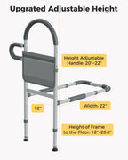 Bed Rails for Elderly Adults Safety, Bedrails for Elderly Adults Grab Bar Bed Handrails, Cane for Seniors with Non-Slip Ergonomic Handle and Storage Pocket, Fit Twin, Full, Queen, King