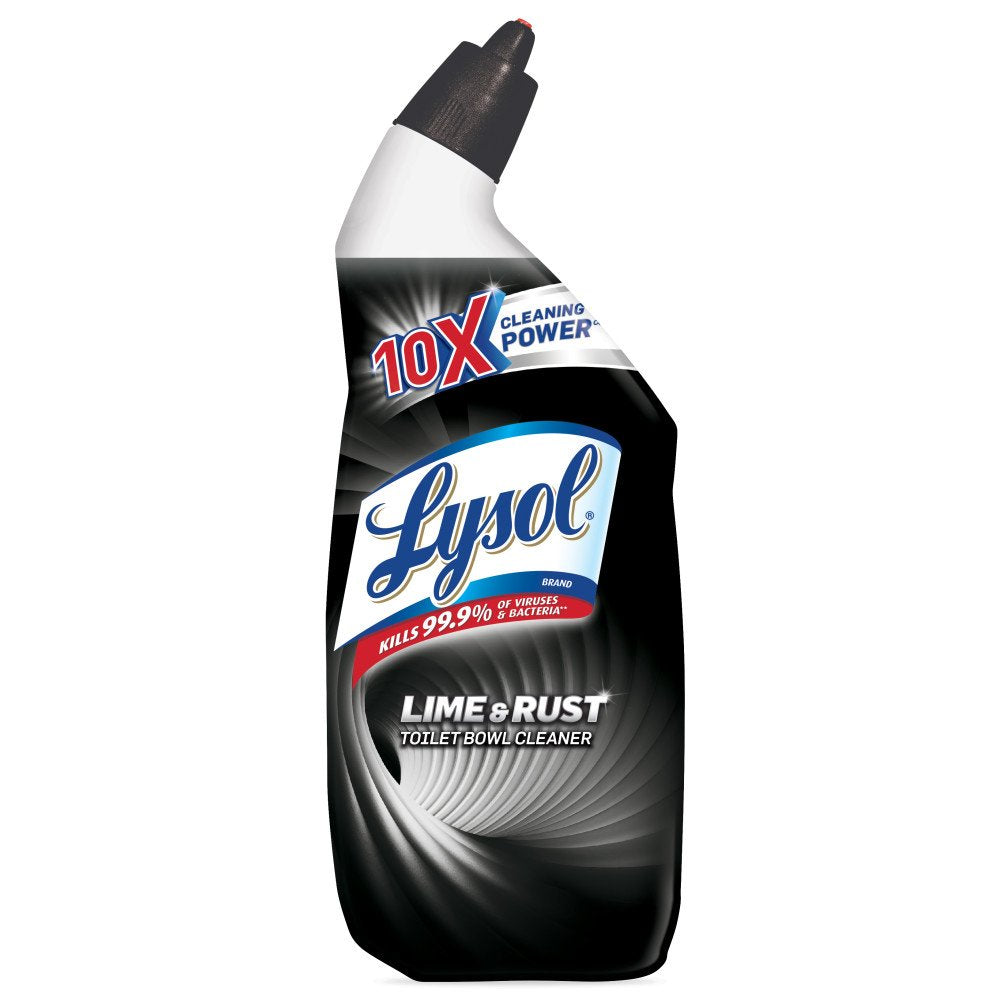 Lysol Lime & Rust Toilet Bowl Cleaner Gel, For Cleaning and Disinfecting, Destroys Stains including those from Hard Water and Rust, 24oz (Pack of 9)