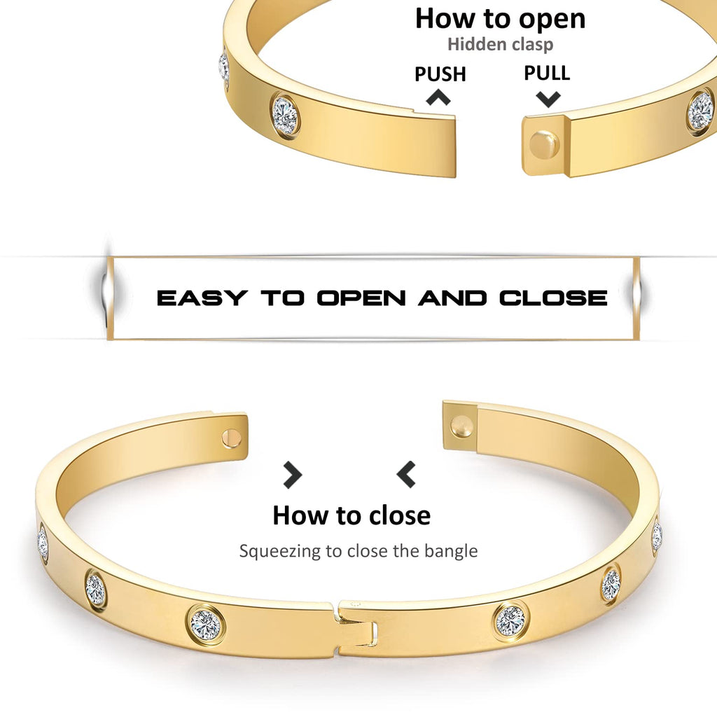 RIMRIVA Gold Bracelets for Women Love Bangle Bracelet Friendship
