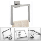 JOPOFI 2-Piece Towel Ring - Thicken SUS 304 Stainless Steel Towel Holder, Towel Racks for Bathroom, Square Modern Design Hand Towel Holder, Contemporary Hand Towel Bar - Brushed Nickel