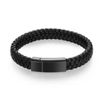 abooxiu Cremation Bracelet for Ashes Leather Urn Bracelet Cremation Jewelry Memorial Bangle Ash Keepsake for Women Men Black