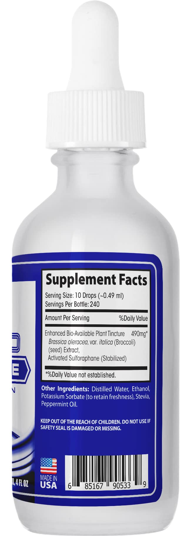 ABCOCID Activated and Stabilized Sulforaphane, 490 mg,4 Oz Liquid, 240 Servings, Made in USA, Quick Absorption, Quality Potent Ingredients, Non-GMO, GMP Certified, Cruelty-Free Products