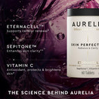 AURELIA Skin Perfection | Advanced Cellular Anti-Aging Supplement | Enhance Skin Clarity, & Tone | with Zinc, Resveratrol, Niacinamide, Ergothioneine, & Vitamin C