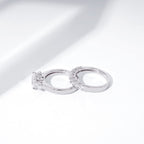 Amazon Essentials Sterling Silver Platinum Plated, Infinite Elements, Cubic Zirconia, Three Stone Ring with Matching Wedding Band, Size 7