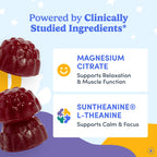 FIRST DAY Magnesium for Kids Gummies – Calm Kids Magnesium Citrate Gummies to Support Sleep & Relaxation – Bedtime Supplement with Suntheanine® L-Theanine, NO Melatonin - Strawberry - 30-Day Supply