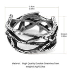 HZMAN Jesus Crown of Thorns Ring for Men Stainless Steel Pinky Ring